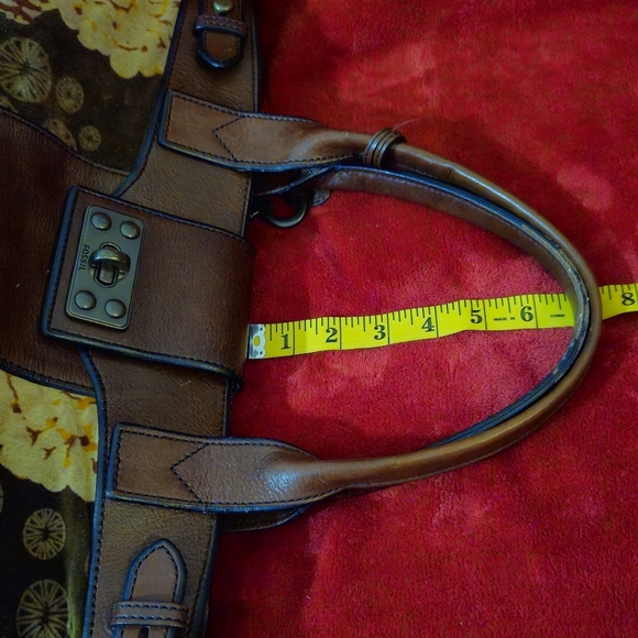 Fossil Vintage Rare Reissued Weekender Brown and Multicolor Satchel - Picture 10 of 16